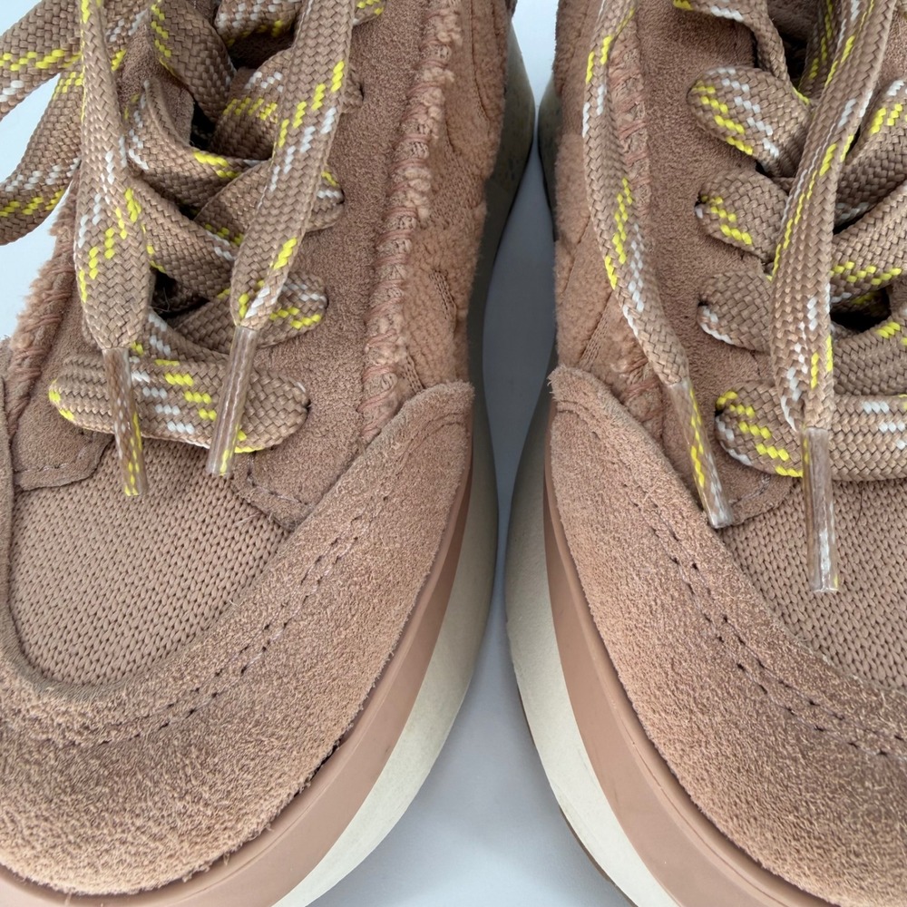 UGG Marin Lace Logo Platform Sneakers Chestnut Tan Suede 1125025 Womens 6 - Picture 14 of 15